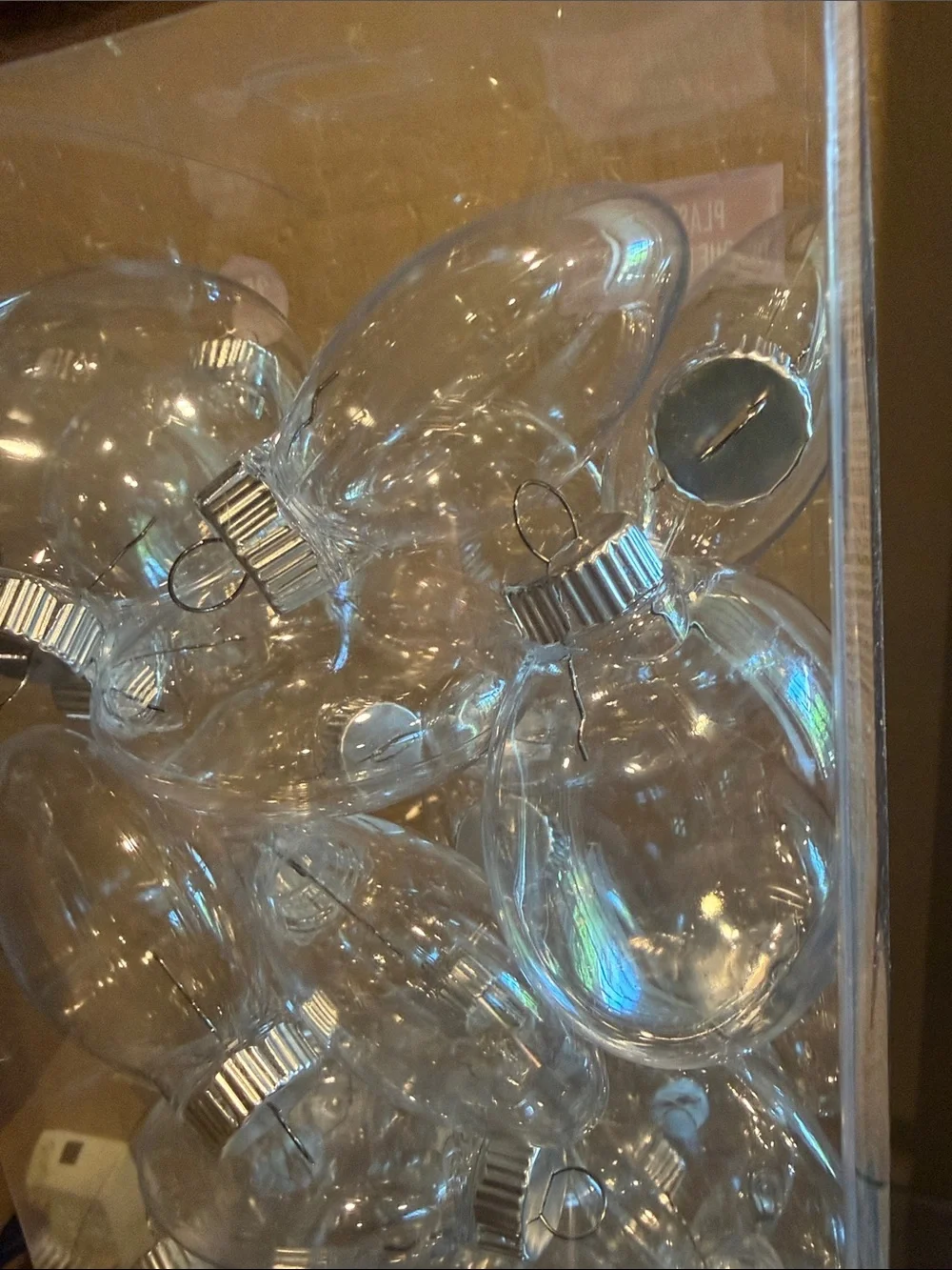 Make Market Clear Disc Plastic Christmas Ornaments 25 Pack 80mm Silver Tops